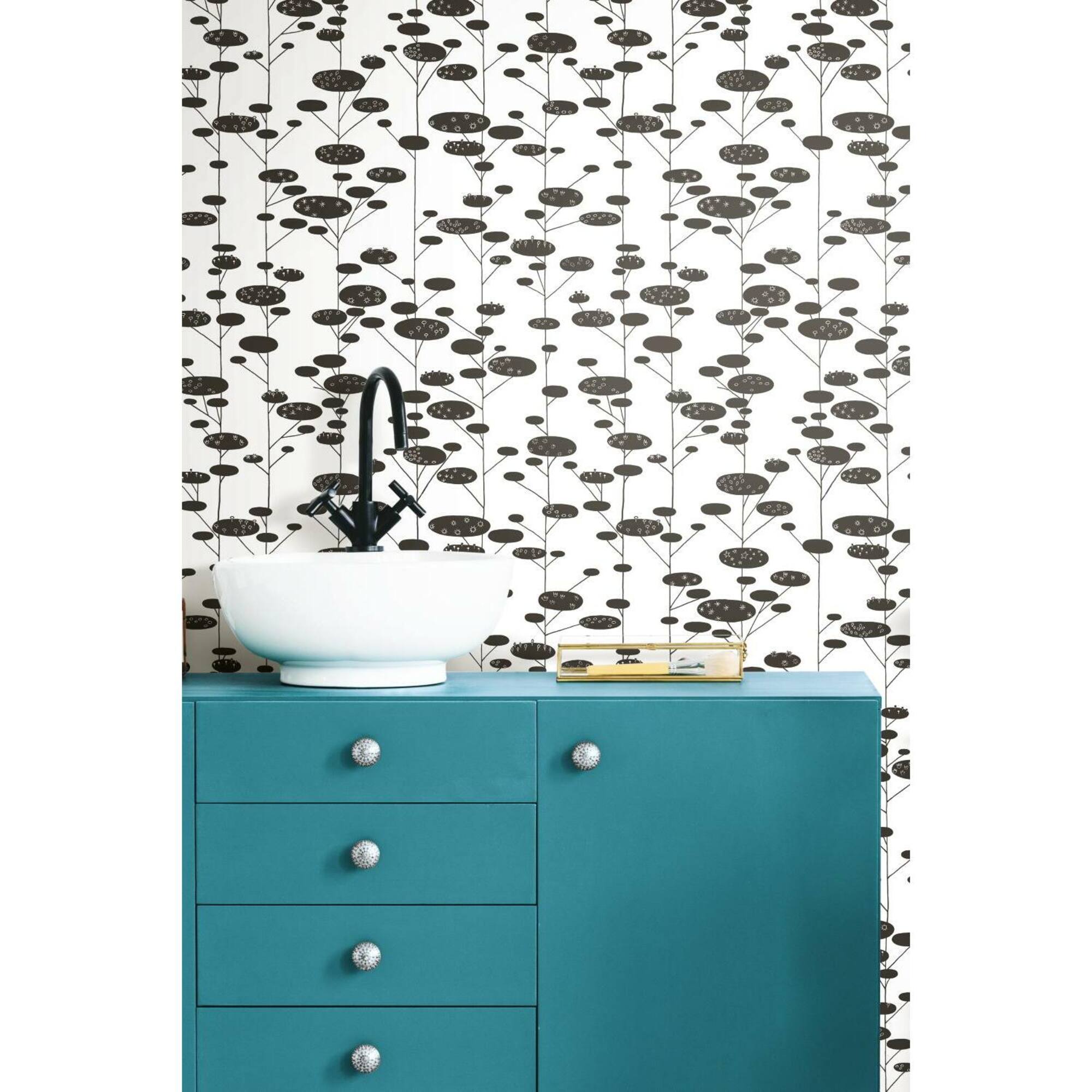 RoomMates Retro Trees Peel & Stick Wallpaper